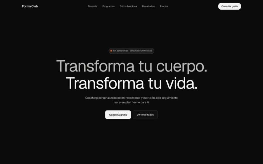 Plantilla Noche Entreno: gimnasio en negro con titulares finos