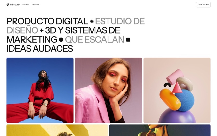 Plantilla Plano Color: estudio creativo en blanco con fotos de color